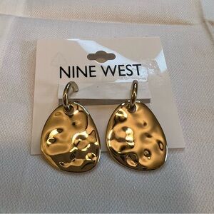 Nine West Gold-Tone Hammered Earrings NWT